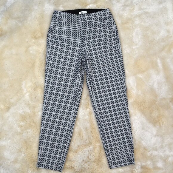 Max Studio Cropped Dress Pants XS Black White Pattern Stretch Ankle - Picture 9 of 12
